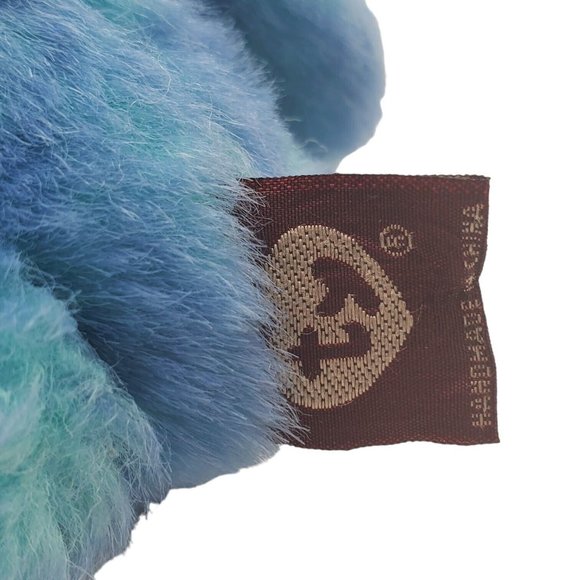 VTG 1993 TY Jointed Plush Bright Blue Teddy Bear W/ Blue Bow Jointed Plush Toy - Picture 8 of 8